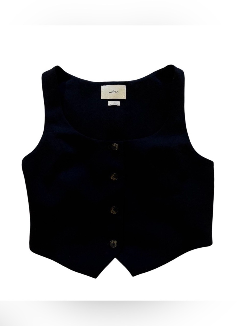 Wilfred Black Button-Front Cropped Vest